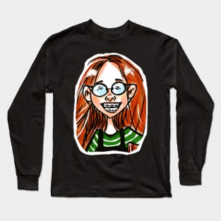 cute girl in braces. redhead girl in glasses Long Sleeve T-Shirt